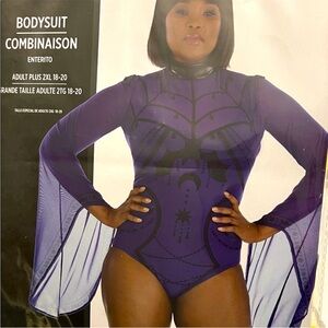 Purple Bodysuit Costume with Sheer Sleeves